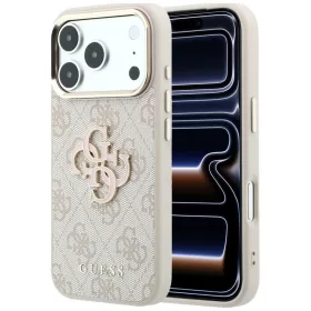  Guess PU 4G Resin Logo Gold Frame Apple iPhone 18 Pro hátlapvédő tok pink (GUHCP18L6P4SRMLP)