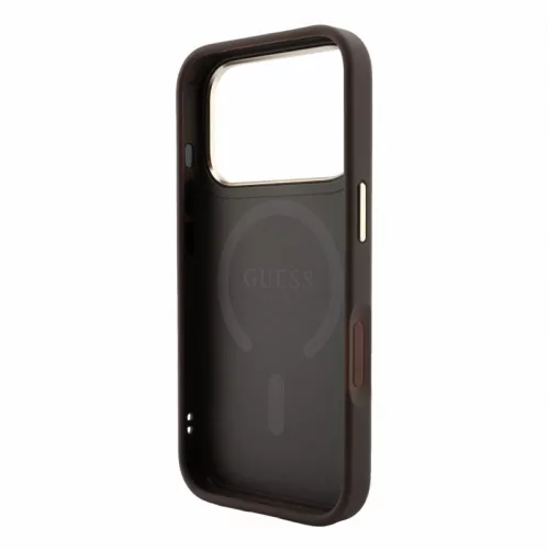 Guess PU Leather Embossed MagSafe Apple iPhone 18 Pro Max hátlapvédő tok, barna(GUHMP18XP4MSEGCW)