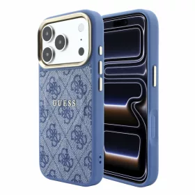   Guess PU Leather Embossed MagSafe Apple iPhone 18 Pro Max hátlapvédő tok, kék(GUHMP18XP4MSEGCB)