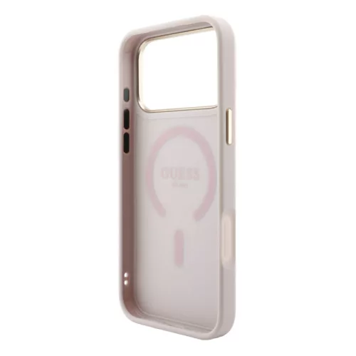 Guess PU Leather Embossed MagSafe Apple iPhone 18 Pro Max hátlapvédő tok, pink (GUHMP18XP4MSEGCP)