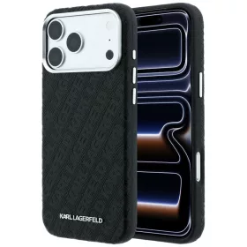   Karl Lagerfeld Grained Allover Logo Apple iPhone 18 Pro Max MagSafe hátlapvédő tok fekete (KLHMP18XPSKLFOFK)