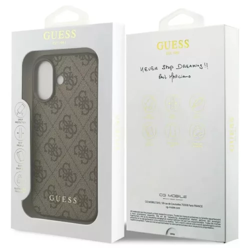 Guess PU 4G Classic Logo Apple iPhone 18 Pro Max hátlapvédő tok barna (GUHCP18XG4GFBR)