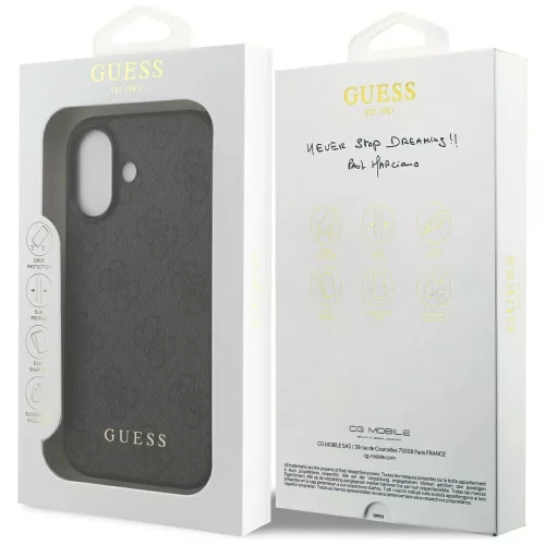 Guess PU 4G Classic Logo Apple iPhone 18 Pro hátlapvédő tok fekete (GUHCP18LG4GFGR)
