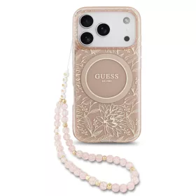   Guess IML FLOWERS MagSafe Apple iPhone 18 Pro Max hátlapvédő tok pink (GUHMP18XHCPOFPP)