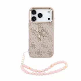   Guess PU Leather 4G Logo Strap Apple iPhone 18 Pro hátlapvédő tok pink (GUHCP18LP4GMGSCP)