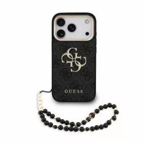   Guess PU Leather 4G Logo Strap Apple iPhone 18 Pro Max hátlapvédő tok fekete (GUHCP18XP4GMGSCK)