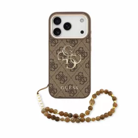   Guess PU Leather 4G Logo Strap Apple iPhone 18 Pro hátlapvédő tok barna (GUHCP18LP4GMGSCW)