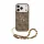 Guess PU Leather 4G Logo Strap Apple iPhone 18 Pro Max hátlapvédő tok barna (GUHCP18XP4GMGSCW)