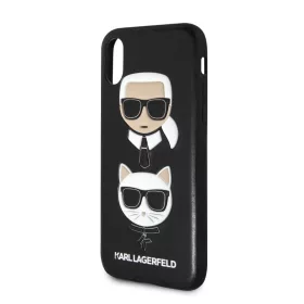   Karl Lagerfeld and Choupette Apple iPhone X / XS hátlapvédő tok fekete (KLHCPXKICKC)