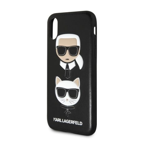 Karl Lagerfeld and Choupette Apple iPhone X / XS hátlapvédő tok fekete (KLHCPXKICKC)