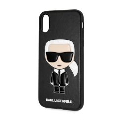   Karl Lagerfeld Apple iPhone X / XS Iconic hátlapvédő tok fekete (KLHCPXIKPUBK)