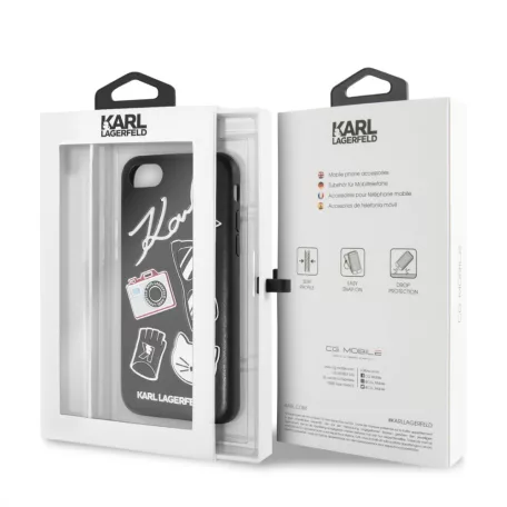Karl Lagerfeld Apple iPhone 7 / 8 / SE2 / SE3 (4.7) Pins Hard Case hátlapvédő tok fekete (KLHCI8PIN)