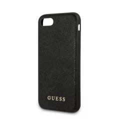   Guess Apple iPhone 7 / 8 / SE2 / SE3 (4.7) Saffiano PU Silicone hátlapvédő tok fekete (GUHCI8SLSABK)