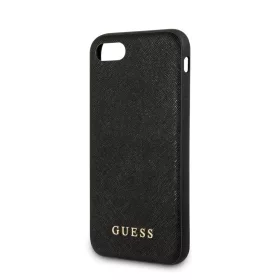   Guess Apple iPhone 7 / 8 / SE2 / SE3 (4.7) Saffiano PU Silicone hátlapvédő tok fekete (GUHCI8SLSABK)