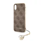 Guess Apple iPhone X / XS Charms Hard Case hátlapvédő tok barna (GUHCPXGF4GBR)