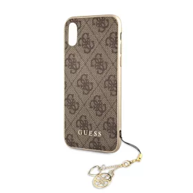   Guess Apple iPhone X / XS Charms Hard Case hátlapvédő tok barna (GUHCPXGF4GBR)