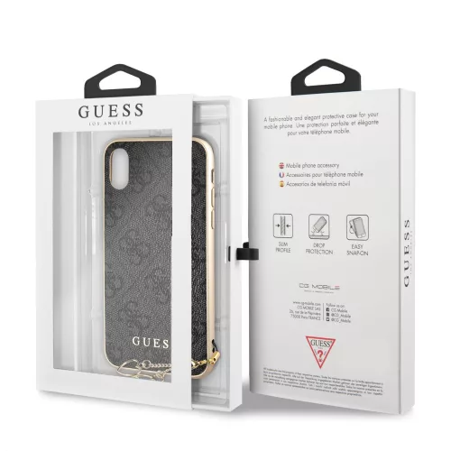 Guess Apple iPhone X / XS Charms Hard Case hátlapvédő tok szürke (GUHCPXGF4GGR)