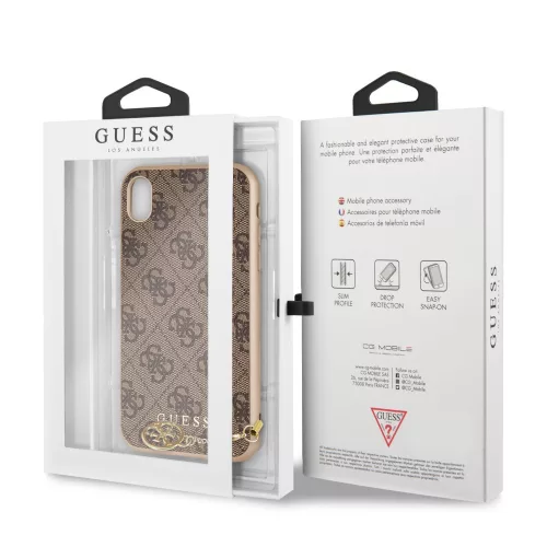 Guess Apple iPhone XR (6.1) Charms Hard Case 4G hátlapvédő tok barna (GUHCI61GF4GBR)