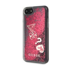   Guess Apple iPhone 7 / 8 / SE2 / SE3 (4.7) New Glitter Hearts hátlapvédő tok piros (GUHCI8GLHFLRA)