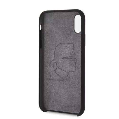 Karl Lagerfeld Apple iPhone XR (6.1) hátlapvédő tok fekete (KLHCI61SLFKBK)