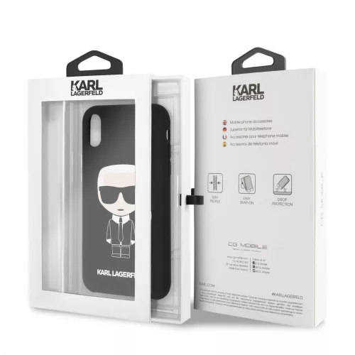 Karl Lagerfeld Apple iPhone XR (6.1) hátlapvédő tok fekete (KLHCI61SLFKBK)