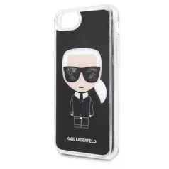   Karl Lagerfeld Apple iPhone 7 / 8 / SE2 / SE3 (4.7) Iconic Full Body Glitter hátlapvédő tok fekete (KLHCI8DLFKBK)
