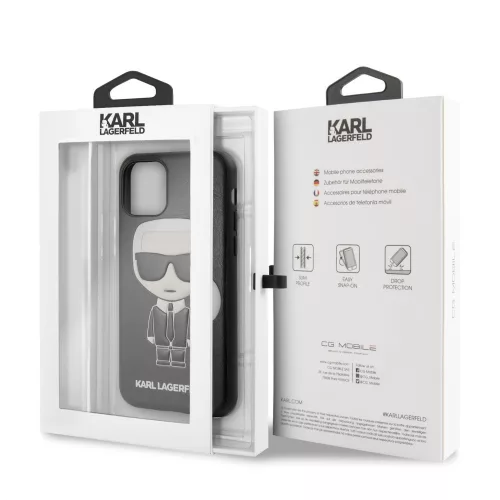Karl Lagerfeld Apple iPhone 11 Pro (5.8) 2019 Embossed hátlapvédő tok fekete (KLHCN58IKPUBK)