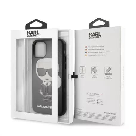 Karl Lagerfeld Apple iPhone 11 (6.1) 2019 Embossed hátlapvédő tok fekete (KLHCN61IKPUBK)