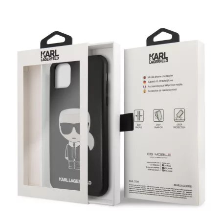 Karl Lagerfeld Apple iPhone 11 Pro Max (6.5) 2019 Embossed hátlapvédő tok fekete (KLHCN65IKPUBK)