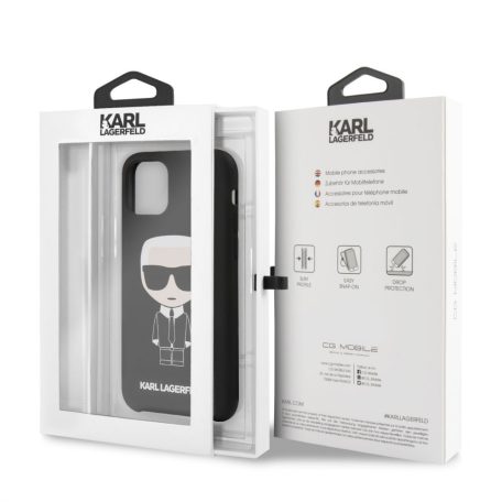 Karl Lagerfeld Apple iPhone 11 Pro (5.8) 2019 Iconic hátlapvédő tok fekete (KLHCN58SLFKBK)