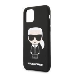   Karl Lagerfeld Apple iPhone 11 (6.1) 2019 Iconic hátlapvédő tok fekete (KLHCN61SLFKBK)