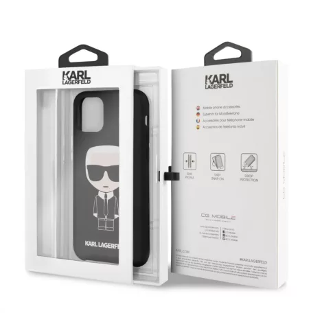 Karl Lagerfeld Apple iPhone 11 (6.1) 2019 Iconic hátlapvédő tok fekete (KLHCN61SLFKBK)