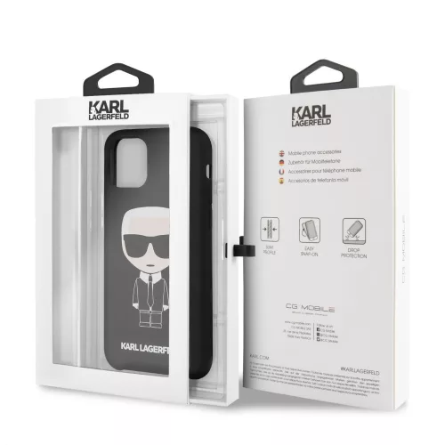 Karl Lagerfeld Apple iPhone 11 (6.1) 2019 Iconic hátlapvédő tok fekete (KLHCN61SLFKBK)