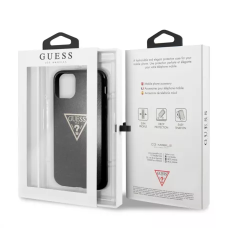 Guess Apple iPhone 11 Pro (5.8) 2019 Solid Glitter hátlapvédő tok fekete (GUHCN58SGTLBK)
