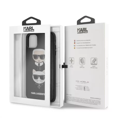 Karl Lagerfeld and Choupette Apple iPhone 11 Pro Max (6.5) 2019 hátlapvédő tok fekete (KLHCN65KICKC)