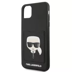   Karl Lagerfeld Apple iPhone 11 Pro Max (6.5) 2019 CardSlot hátlapvédő tok fekete (KLHCN65CSKCBK)