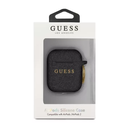 Guess Apple AirPods 1/2 szilikon tok fekete (GUACCSILGLBK)