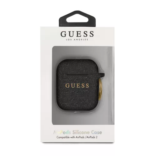 Guess Apple AirPods 1/2 szilikon tok fekete (GUACCSILGLBK)