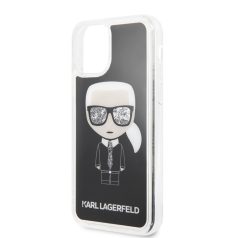   Karl Lagerfeld Apple iPhone 11 (6.1) 2019 Iconic Glitter hátlapvédő tok fekete (KLHCN61ICGBK)