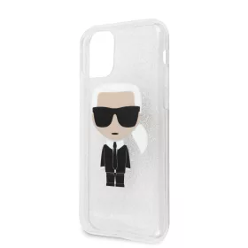   Karl Lagerfeld Apple iPhone 11 (6.1) 2019 Glitter Iconic hátlapvédő tok ezüst (KLHCN61TPUTRIKSI)