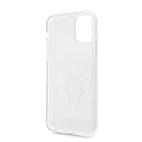 Karl Lagerfeld Apple iPhone 11 (6.1) 2019 Glitter Iconic hátlapvédő tok ezüst (KLHCN61TPUTRIKSI)