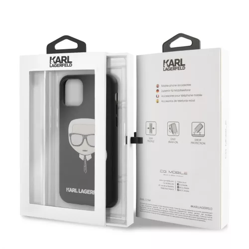 Karl Lagerfeld Apple iPhone 11 Pro (5.8) 2019 Embossed Glitter hátlapvédő tok fekete (KLHCN58GLBK)