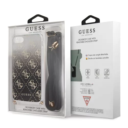 Guess Apple iPhone 7 / 8 / SE2 / SE3 (4.7) 4G Electroplated hátlapvédő tok fekete (GUHCI8WO4GBK)