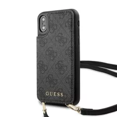   Guess Apple iPhone X / XS Crossbody Cardslot hátlapvédő tok szürke (GUHCPXCB4GG)