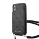 Guess Apple iPhone X / XS Crossbody Cardslot hátlapvédő tok szürke (GUHCPXCB4GG)
