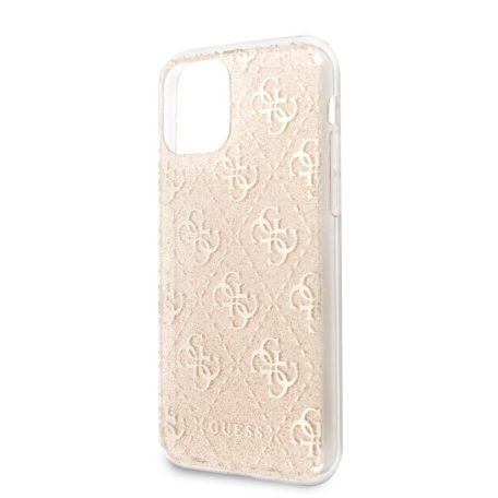 Guess 4G Glitter Apple iPhone 11 (6.1) 2019 hátlapvédő tok arany (GUHCN61PCU4GLG)