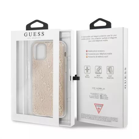 Guess 4G Glitter Apple iPhone 11 (6.1) 2019 hátlapvédő tok arany (GUHCN61PCU4GLG)