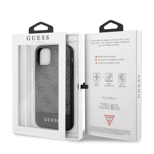 Guess Apple iPhone 11 (6.1) 2019 Stripe hátlapvédő tok szürke (GUHCN61G4GLGR)