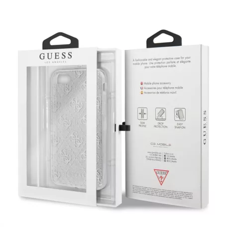 Guess Apple iPhone 7 / 8 / SE2 / SE3 (4.7) Glitter 4G Peony hátlapvédő tok ezüst (GUHCI8PCU4GLSI)