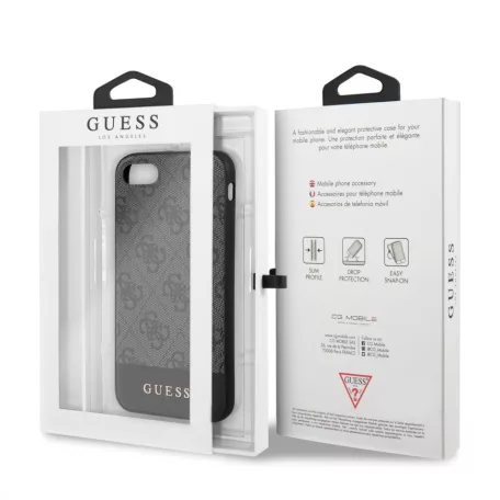 Guess Apple iPhone 7 / 8 / SE2 / SE3 (4.7) Stripe hátlapvédő tok szürke (GUHCI8G4GLGR)